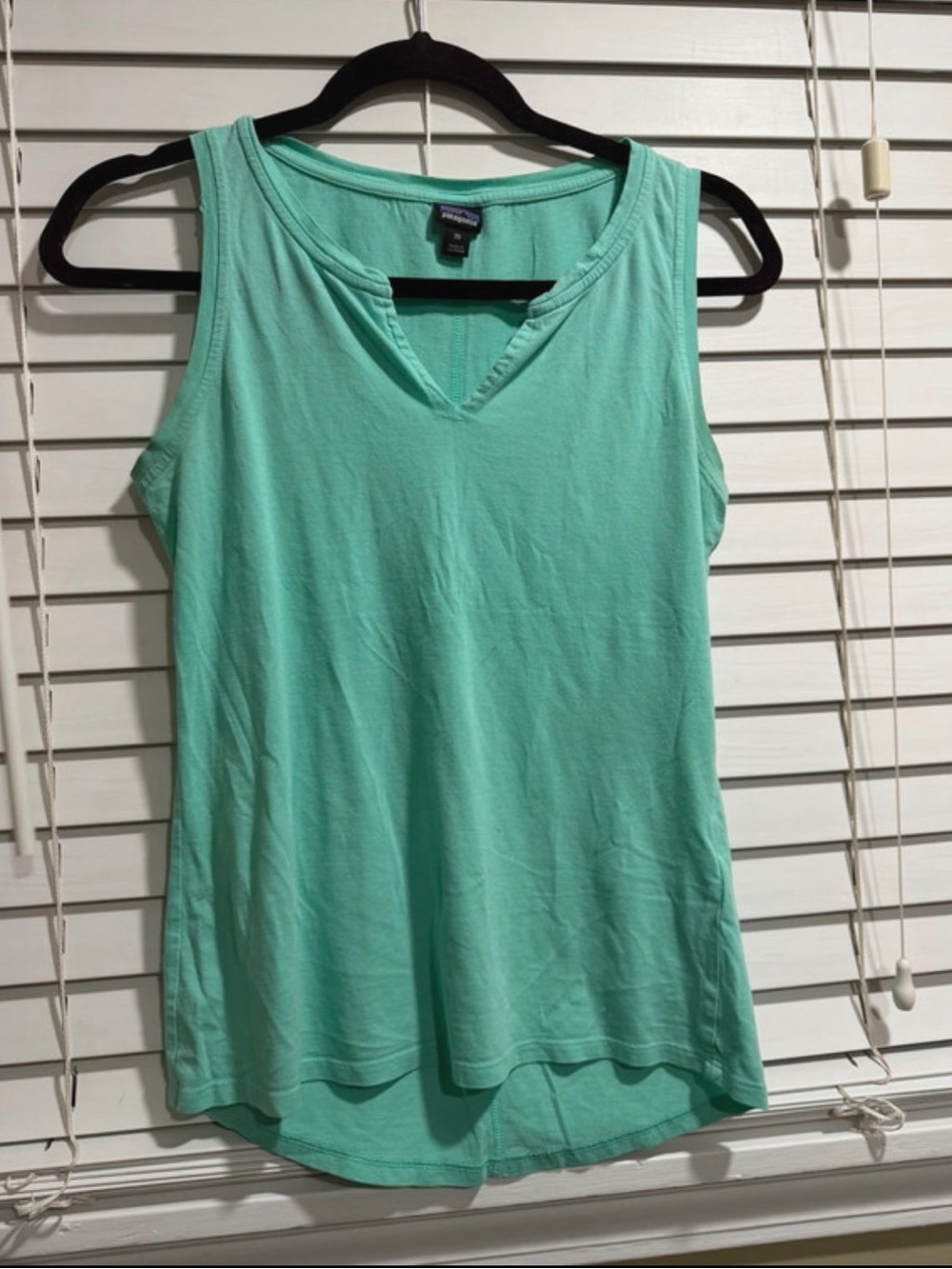 Patagonia Mint Green V-Neck Tank Top